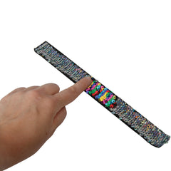 Rainbow Sequin Slap Bracelet/24 Per Disp - 24 Count