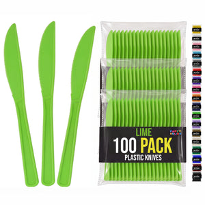 Heavy Duty Lime Green Plastic Knives | 7.75 in. | 100 Count