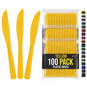 Heavy Duty Yellow Plastic Knives | 7.75 in. | 100 Count