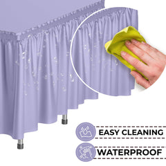 Lavender Plastic Table Skirt - 168 in. x 29 in. | Case of 48