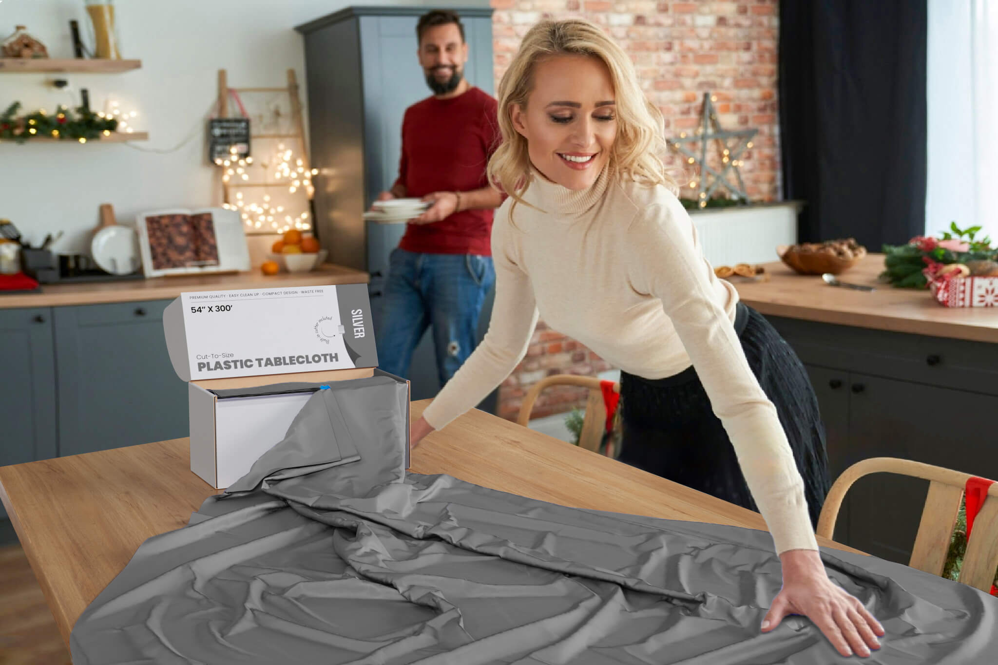 54 In. x 100 Ft. Cut To Size Table Roll | Silver