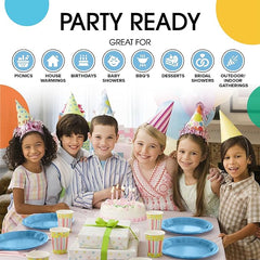 Little Gym - 7 In. Light Blue Plastic Plates | 100 Count