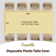 Light Yellow Plastic Table Cover | Case of 48 - 54 In. x 108 In.