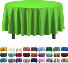 Round Lime Green Plastic Table Cover - 84 in. | Case of 48