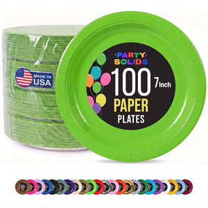 7 in. Lime Green Paper Plates | 100 Count