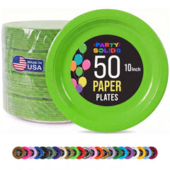 10 In. Lime Paper Plates - 50 Ct.