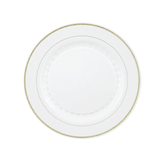 7 In. White/Gold Elegance Plates | 10 Count