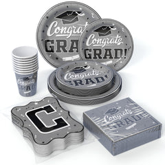 White/Silver Graduation Combo Pack | Service For 8
