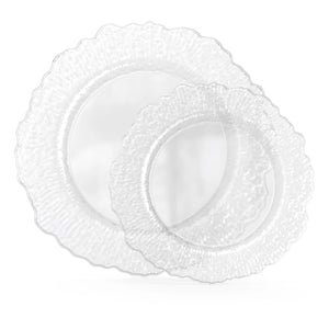 7 Inch and 10 Inch Leaf Plate Combo 15|15 - Clear