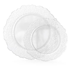 7 Inch and 10 Inch Leaf Plate Combo 15|15 - Clear