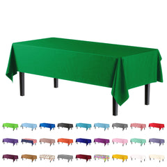 Premium Emerald Green Plastic Table Covers | 6 Pack - 54 In. x 108 In.
