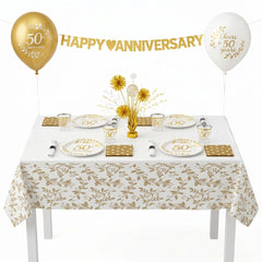 82 Pcs 50th Anniversary Party Kit | For 8 Guests