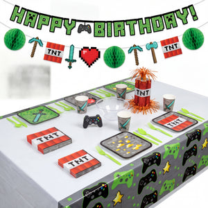 64 Pcs Pixel Party Kit - For 8 Guests