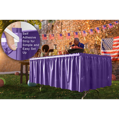 Purple Plastic Table Skirt - 168 in. x 29 in. | Case of 48