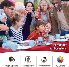 Premium Red Plastic Table Covers | 12 Pack - 54 In. x 108 In.