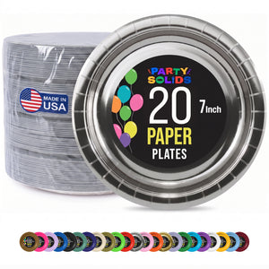 7 In. Reflective Silver Paper Plates - 20 Ct.