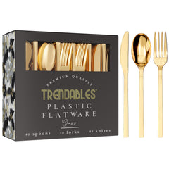 Trendables Mod Gold Cutlery Combo | 120 Count