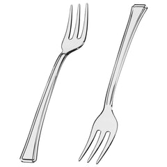 Exquisite Clear Plastic Tasting Forks 100 Count - 4 in.