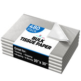 Silver Tissue Paper 20 In. x 30 In. | 480 Sheets
