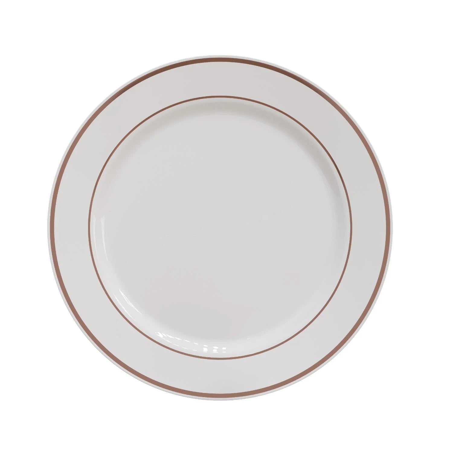 10.25 In. White/Rose Gold Line Design Plates | 10 Count
