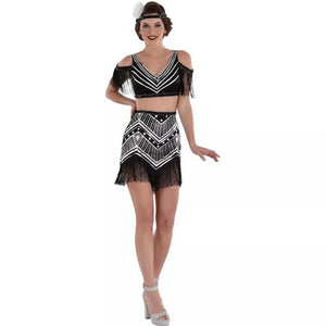 Sheer Flapper Costume Dress for Women - Adult L (10-12)