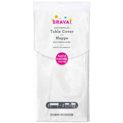 Frosty White Plastic Table Cover - 54" x 108"