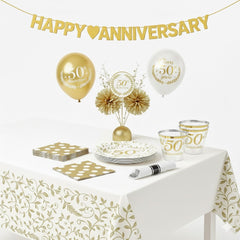 82 Pcs 50th Anniversary Party Kit | For 8 Guests