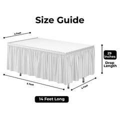 White Plastic Table Skirt - 168 in. x 29 in. | Case of 48
