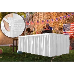 White Plastic Table Skirt - 168 in. x 29 in. | Case of 48