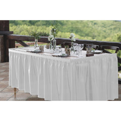 White Plastic Table Skirt - 168 in. x 29 in. | Case of 48