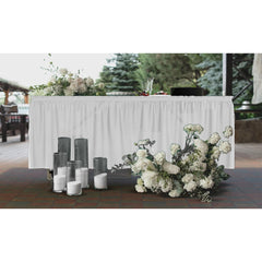 White Plastic Table Skirt - 168 in. x 29 in. | Case of 48