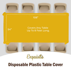 Yellow Plastic Table Cover | Case of 48 - 54 In. x 108 In.
