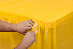 Yellow Plastic Table Skirt - 168 in. x 29 in. | Case of 48