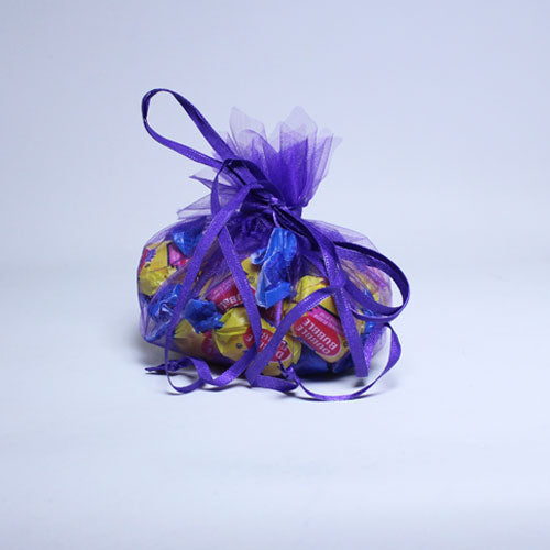 Purple Flower Edge Mini Organza Pouch (12)