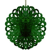 8in. Dark Green Foil Ball Decoration