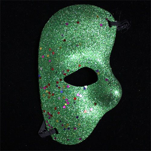 Emerald Green Half Face Glitter Mask (2)