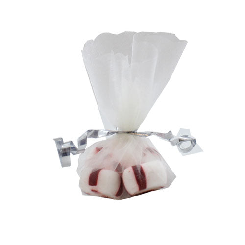 9 In. Ivory Scalloped Edge Organza Bag Doilies | 25 Count