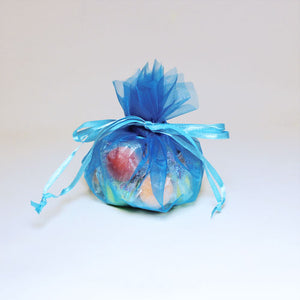 Turquoise Flower Edge Mini Organza Pouch (12)