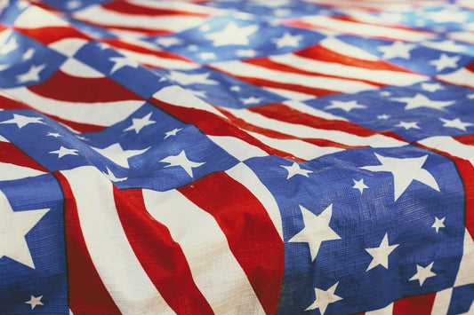 American flag tablecloth.