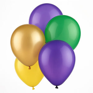 Mardi Gras Balloons: Purple, Green & Gold
