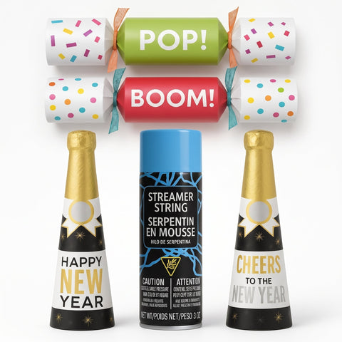 Confetti Poppers & String Spray