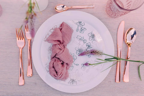 Floral Elegant Plastic Plates