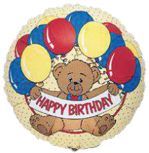 Happy Birthday Bear Balloon