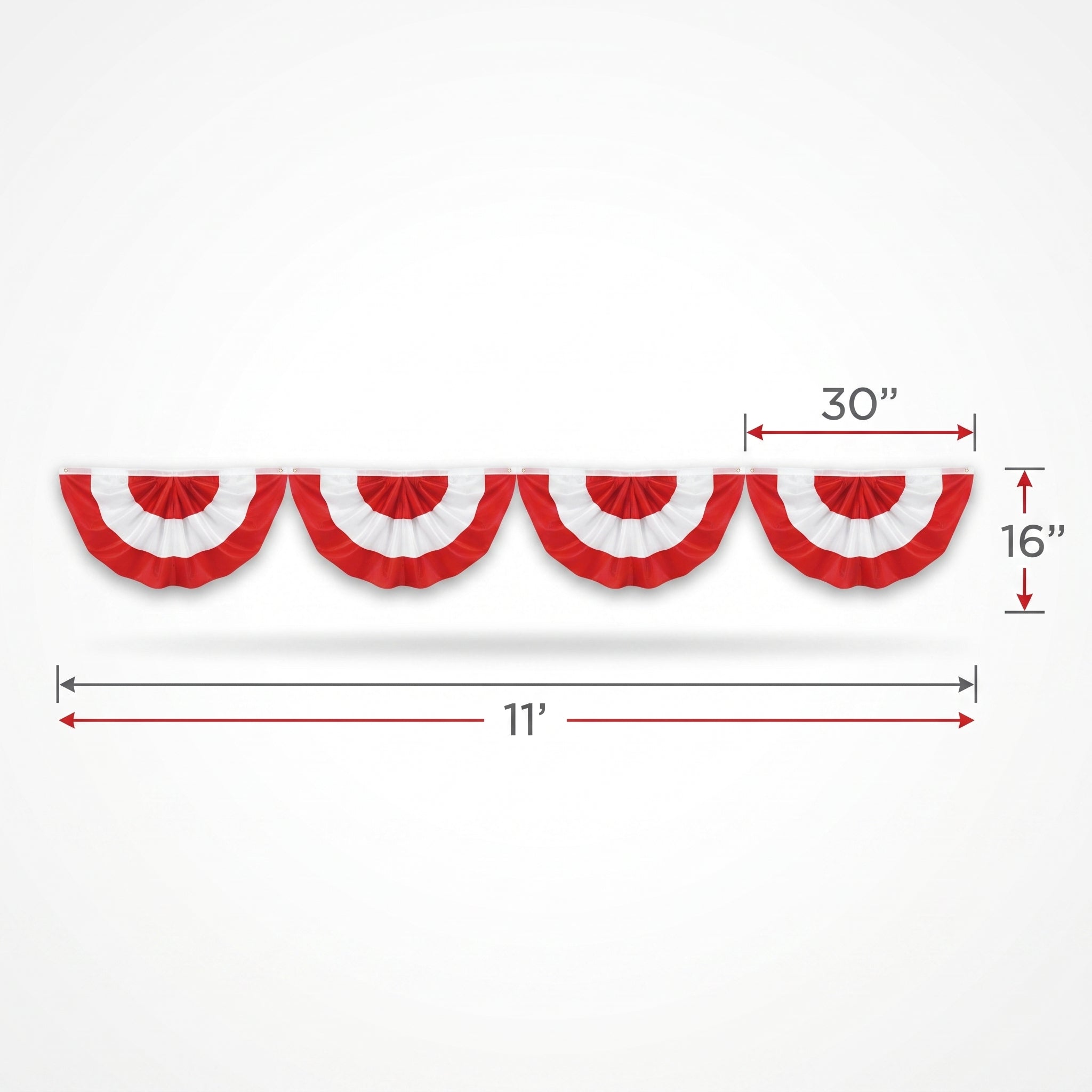 Canada Day Red and White Bunting Banner - 11 ft