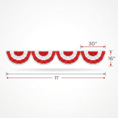 Canada Day Red and White Bunting Banner - 11 ft