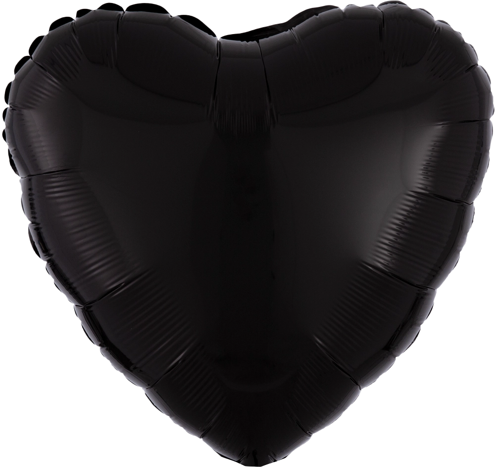 18" Black Heart Foil Balloon