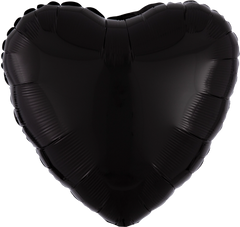 18" Black Heart Foil Balloon