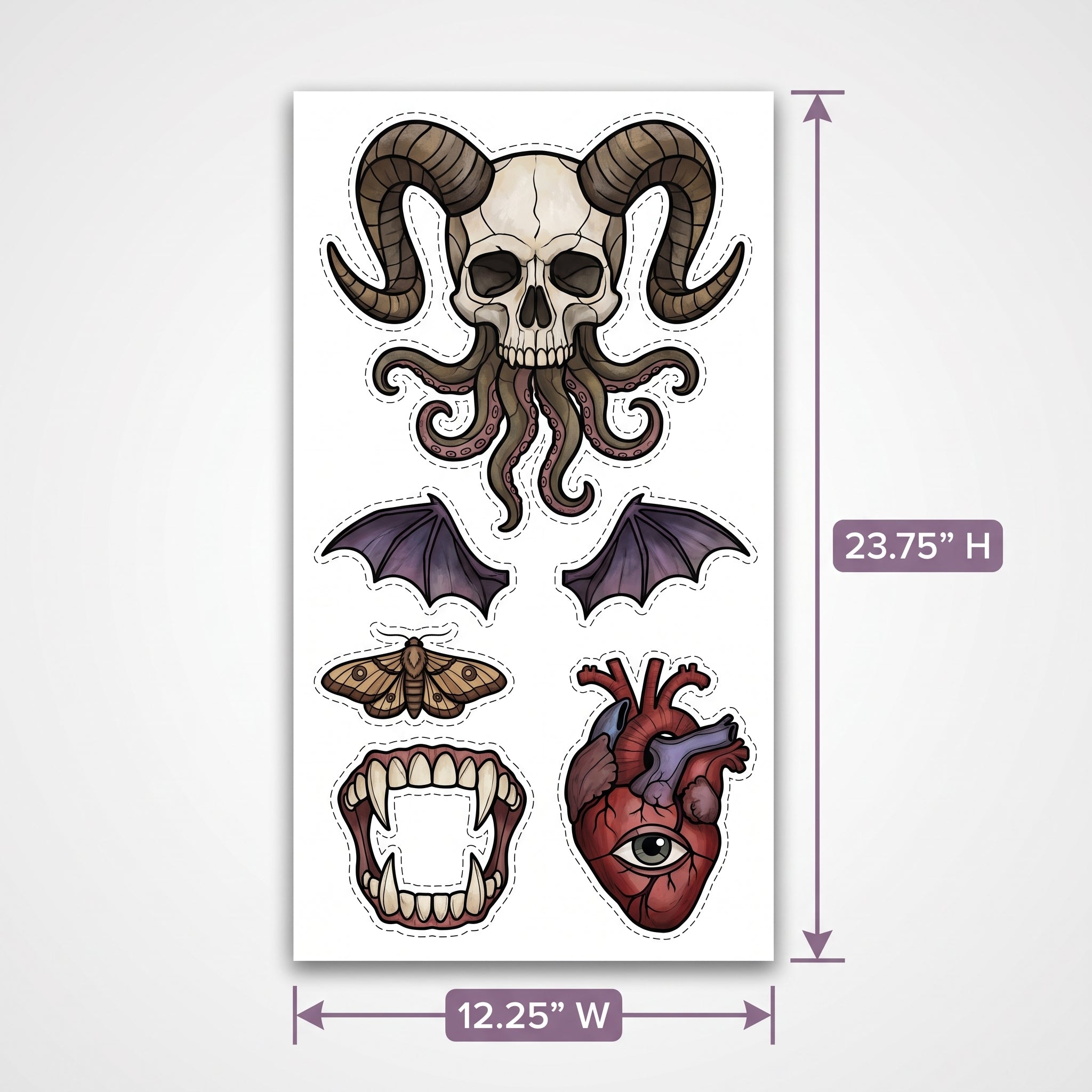 Dark Academia Skull Glass Wall Grabber