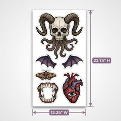 Dark Academia Skull Glass Wall Grabber