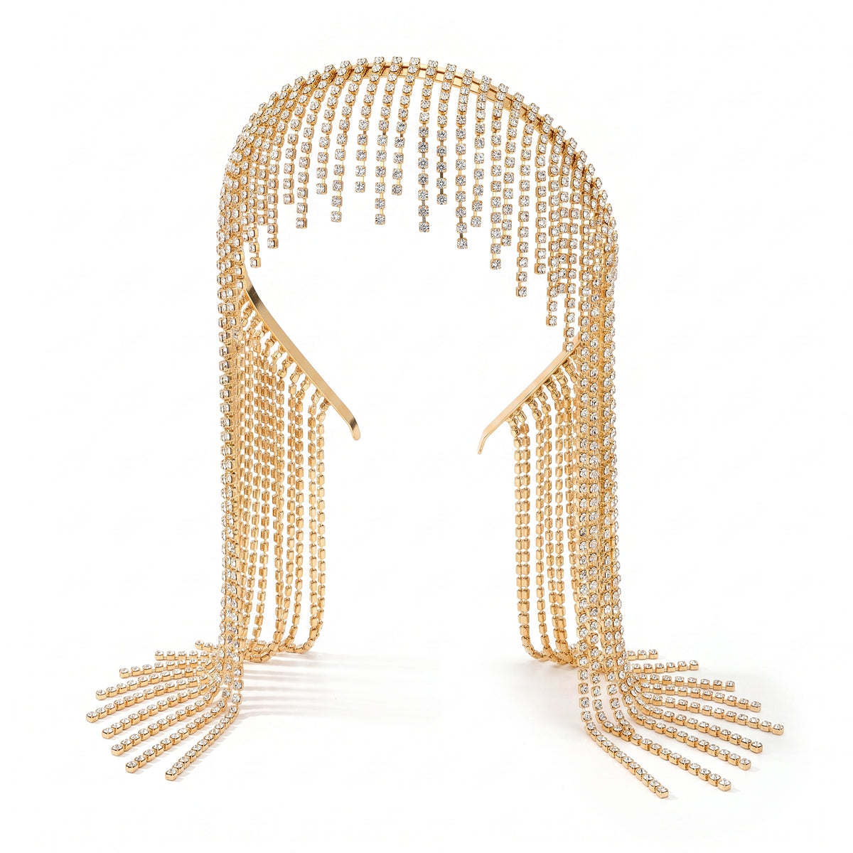 Gold Rhinestone Fringe Headband - Halloween Costume Accessory